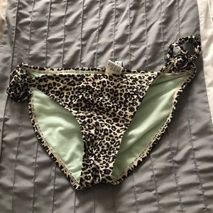Ruched cheetah bikini bottom
